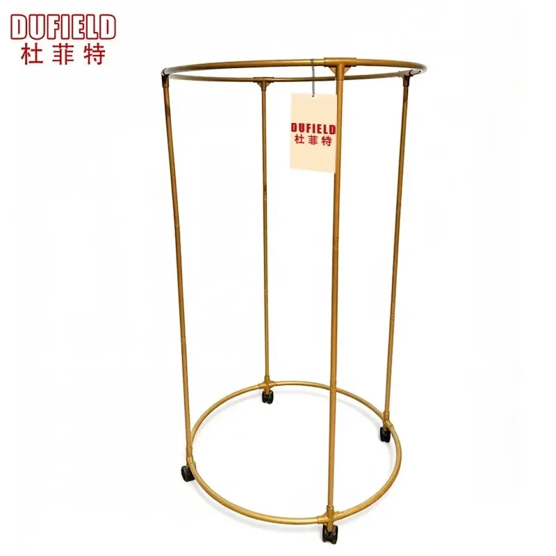 Gold round clothing rack